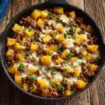 One-Pan Cheesy Meat & Potato Skillet Recipe