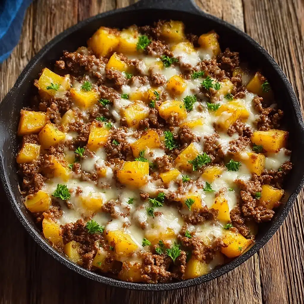 One-Pan Cheesy Meat & Potato Skillet Recipe