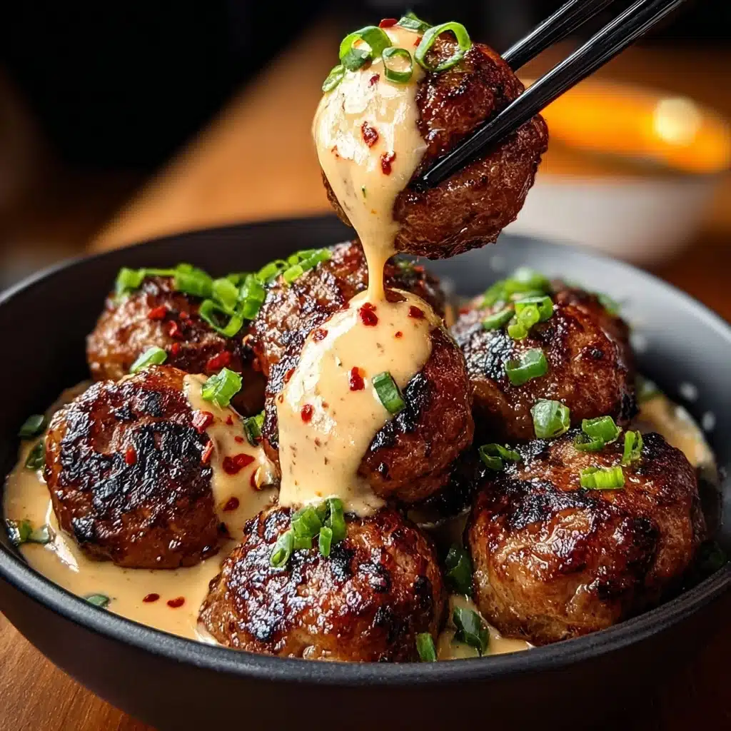 Korean BBQ Meatballs with Spicy Mayo Dip Recipe - Recipe Image