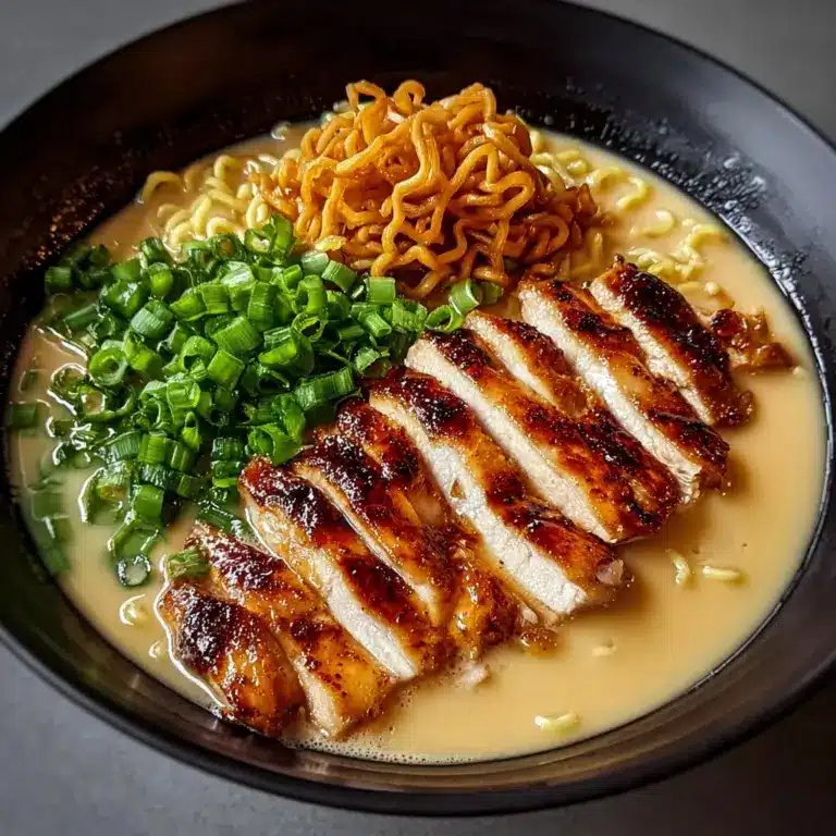 Fiery Chicken Ramen with Creamy Garlic Sauce Recipe