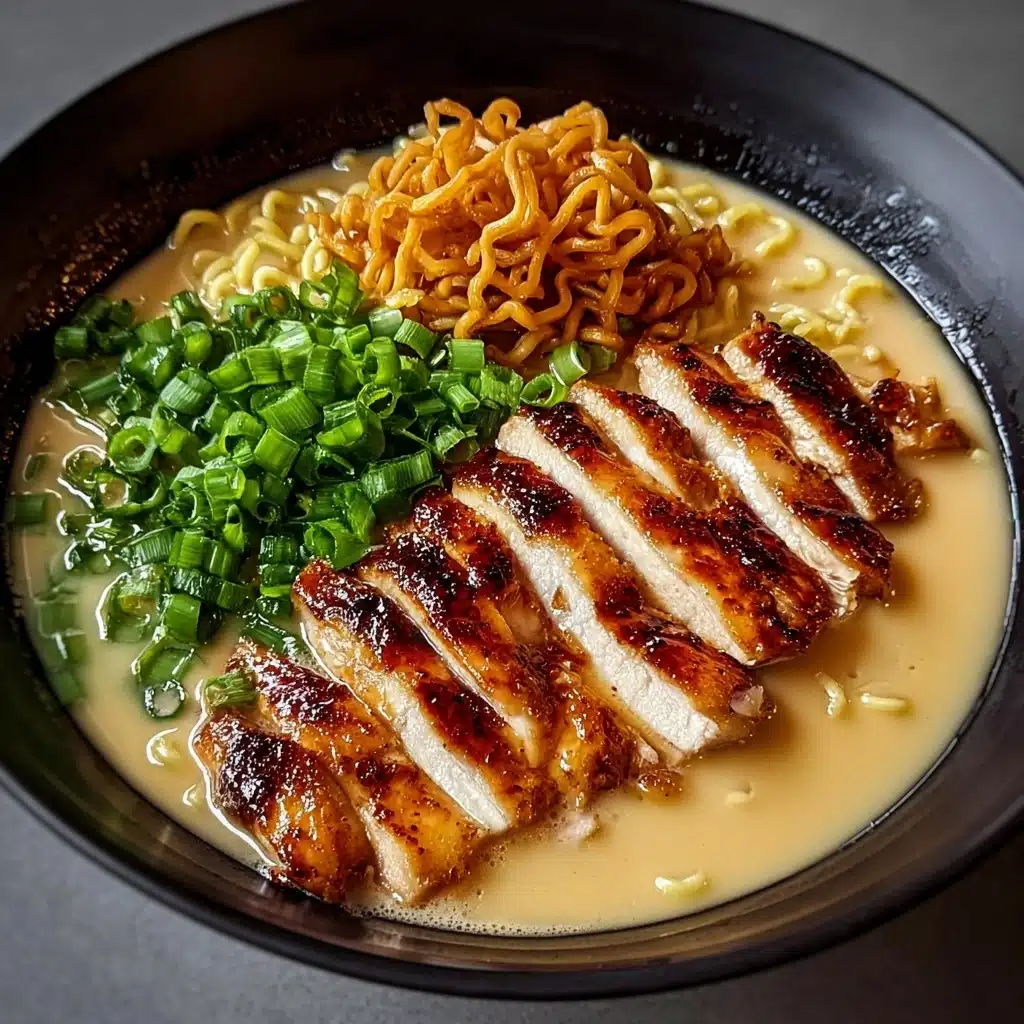 Fiery Chicken Ramen with Creamy Garlic Sauce Recipe