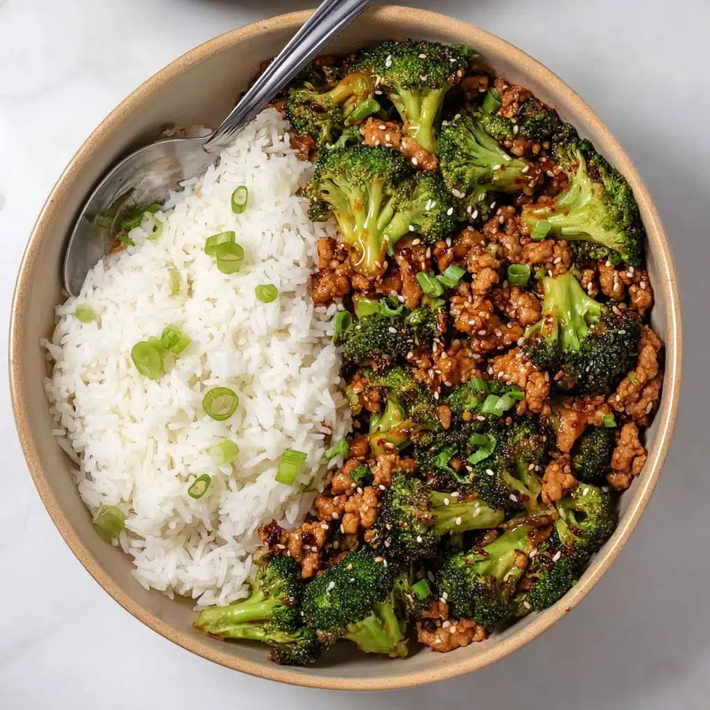 Honey Sriracha Ground Chicken and Broccoli Recipe - Recipe Image