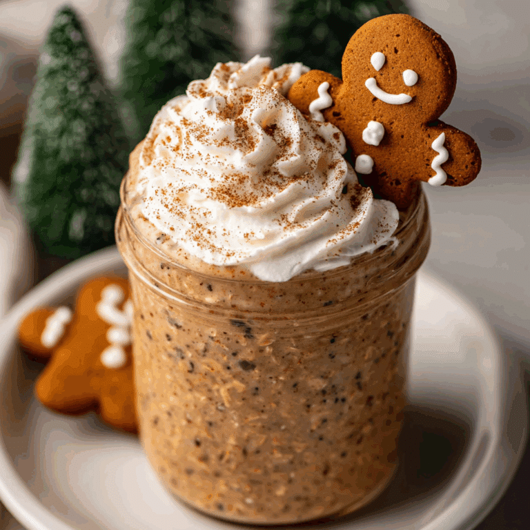 High Protein Gingerbread Overnight Oats Recipe