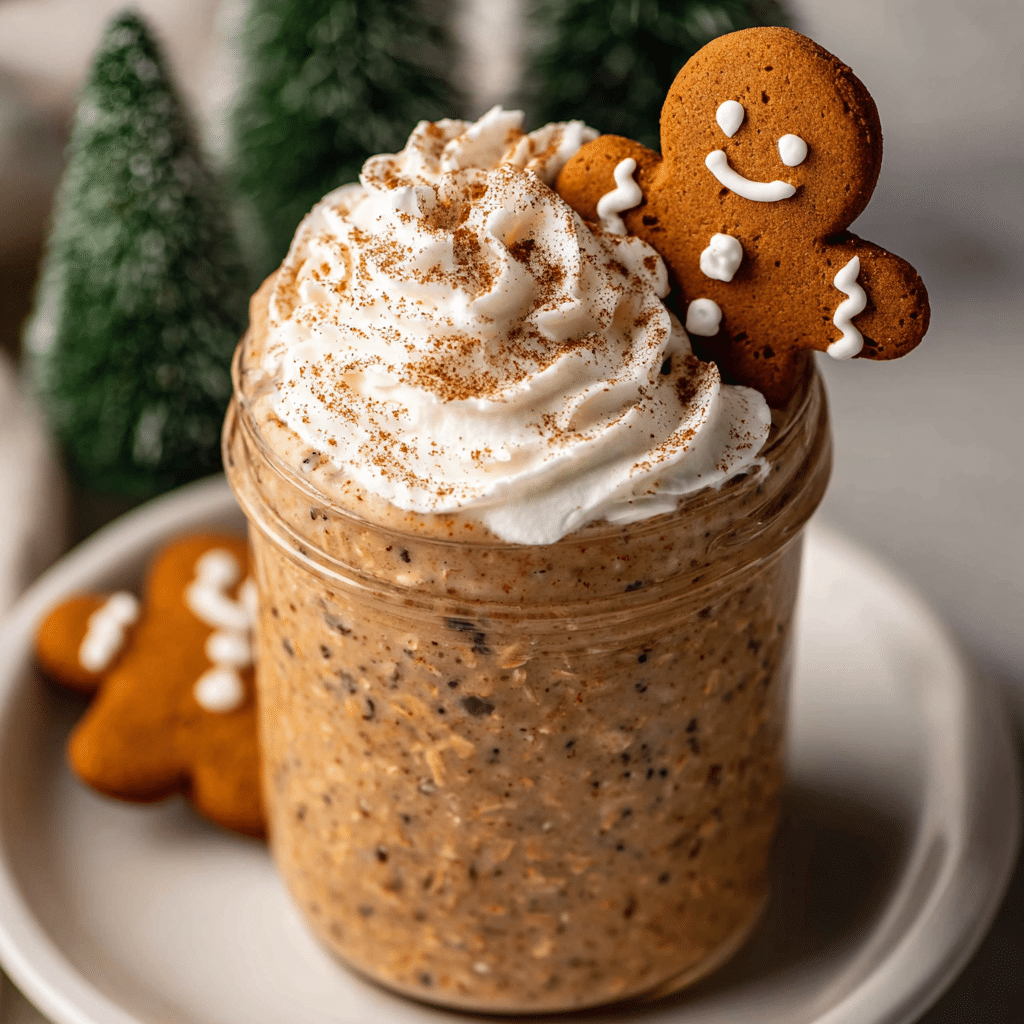 High Protein Gingerbread Overnight Oats Recipe
