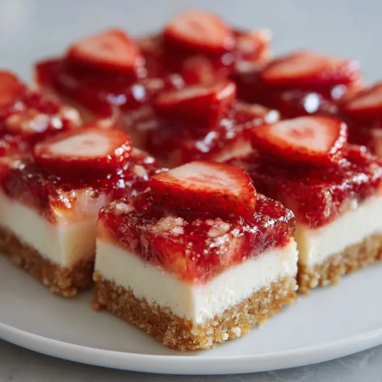 No-Bake Strawberry Cheesecake Bars Recipe