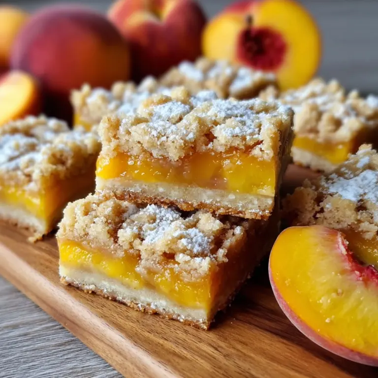 Heavenly Summer Peach Bars: A Sweet Slice of Sunshine Recipe