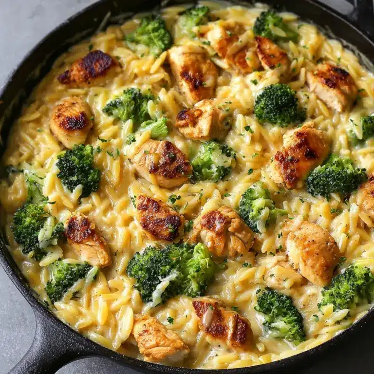 One-Pot Cheesy Chicken and Broccoli Orzo Recipe