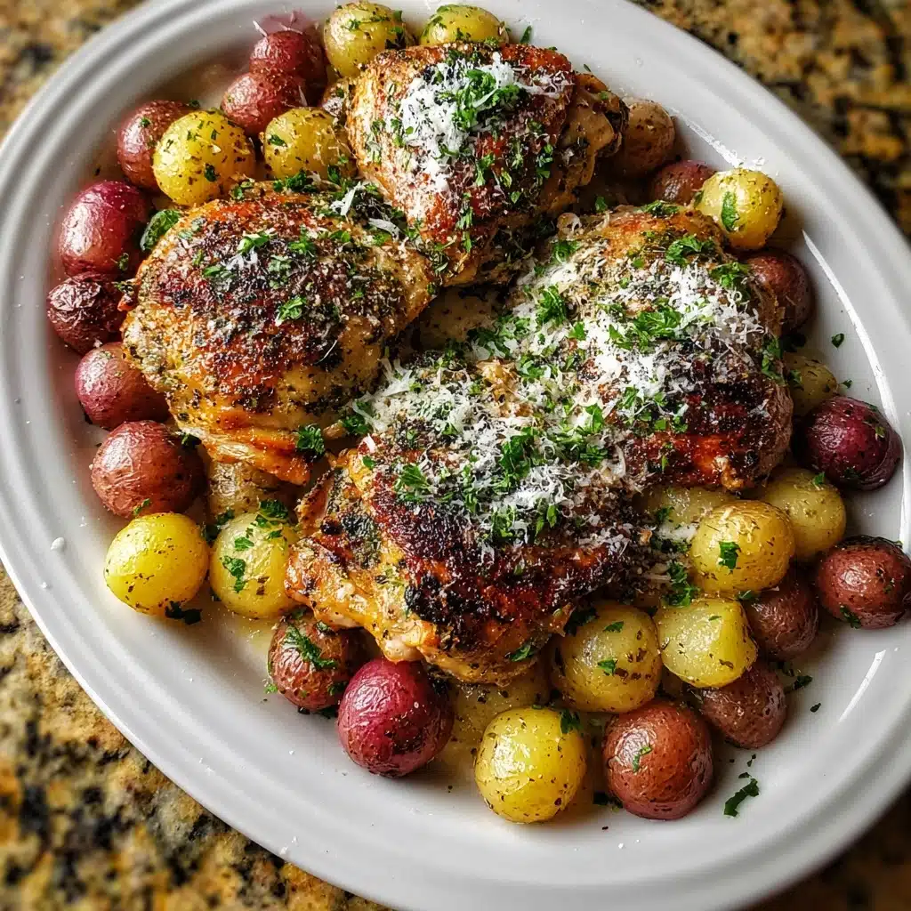 Slow Cooker Parmesan Garlic Chicken and Potatoes Recipe - Recipe Image