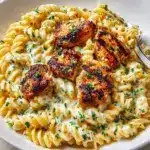 Creamy Garlic Parmesan Chicken with Cheesy Twisted Pasta Recipe