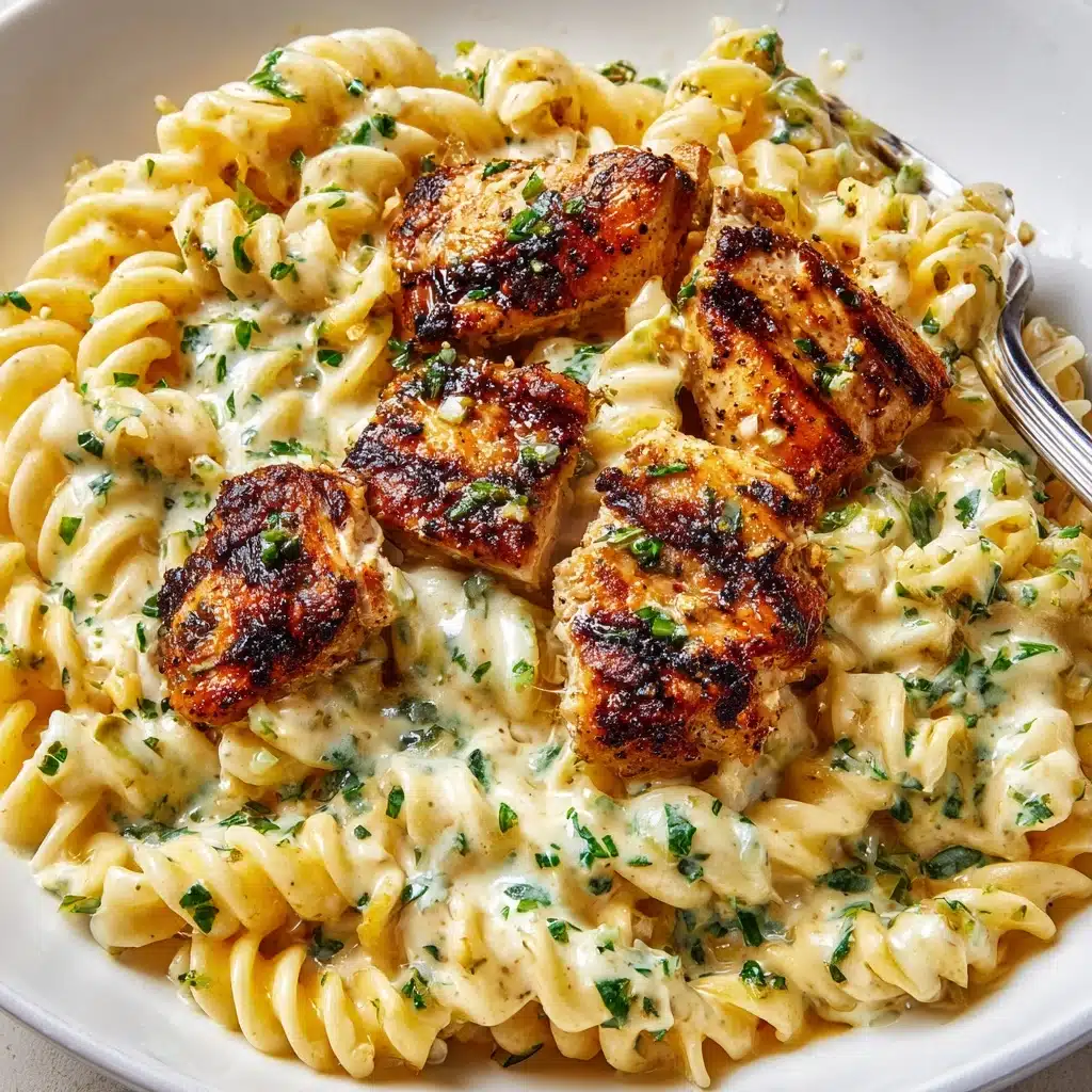 Creamy Garlic Parmesan Chicken with Cheesy Twisted Pasta Recipe