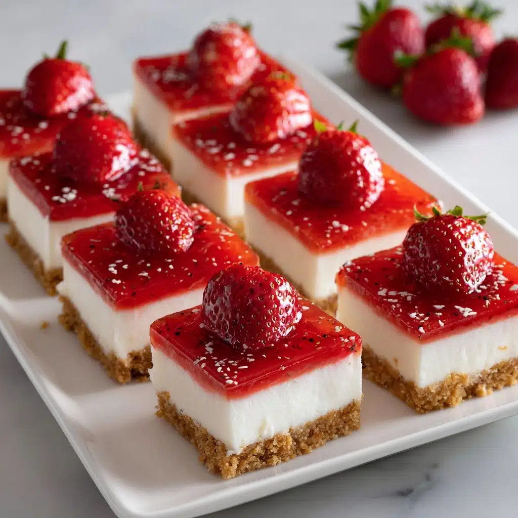 No-Bake Strawberry Cheesecake Bars Recipe - Recipe Image