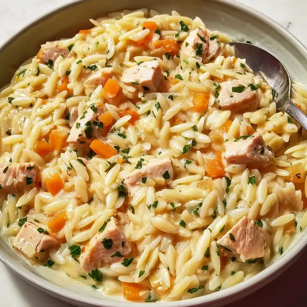 Creamy Chicken Pot Pie Orzo Recipe