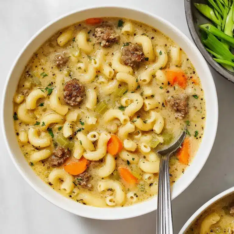 One Pot Macaroni Cheeseburger Soup Recipe