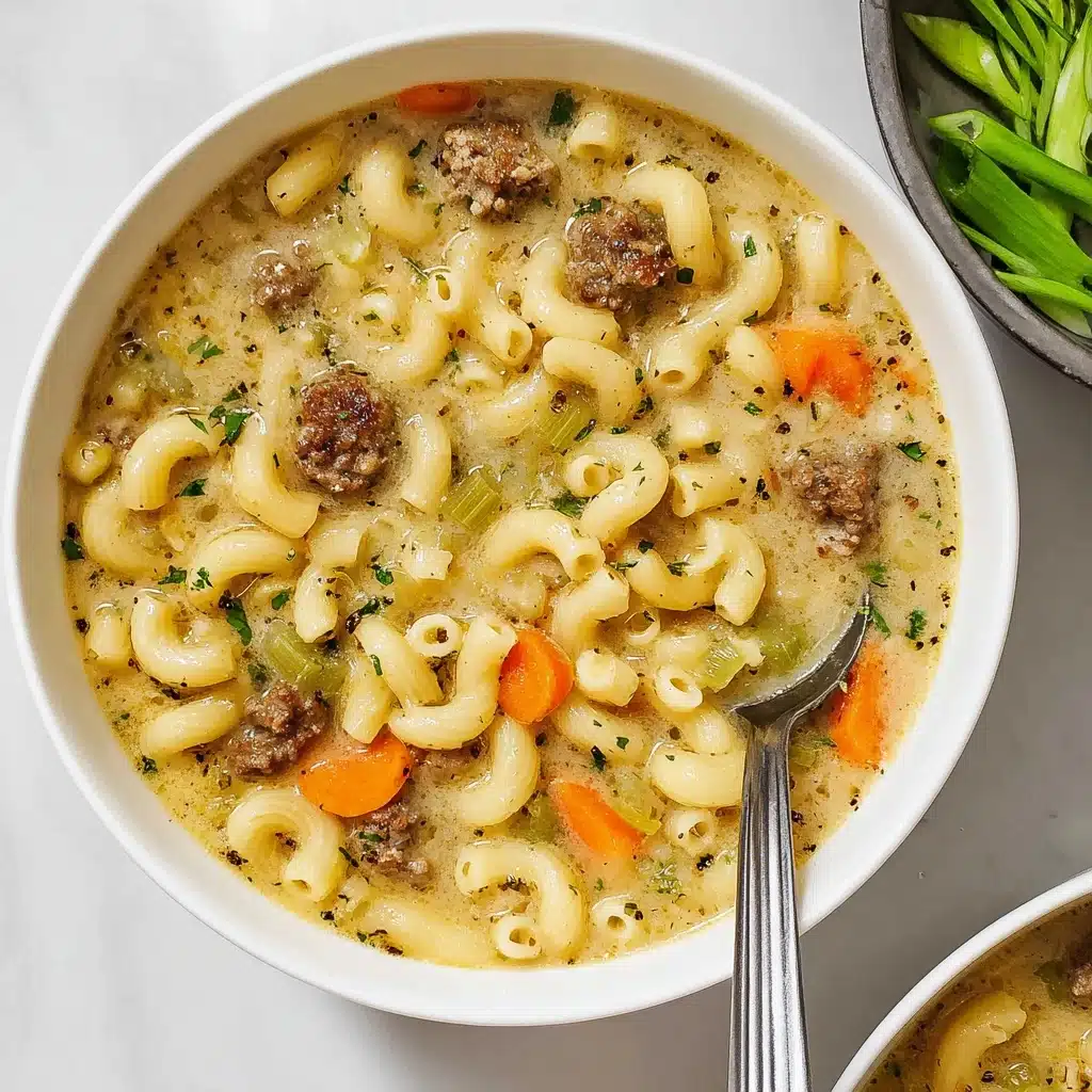 One Pot Macaroni Cheeseburger Soup Recipe