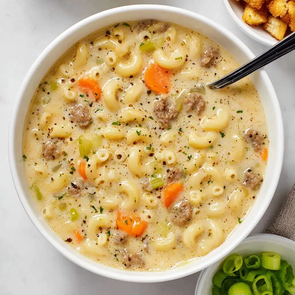 One Pot Macaroni Cheeseburger Soup Recipe - Recipe Image