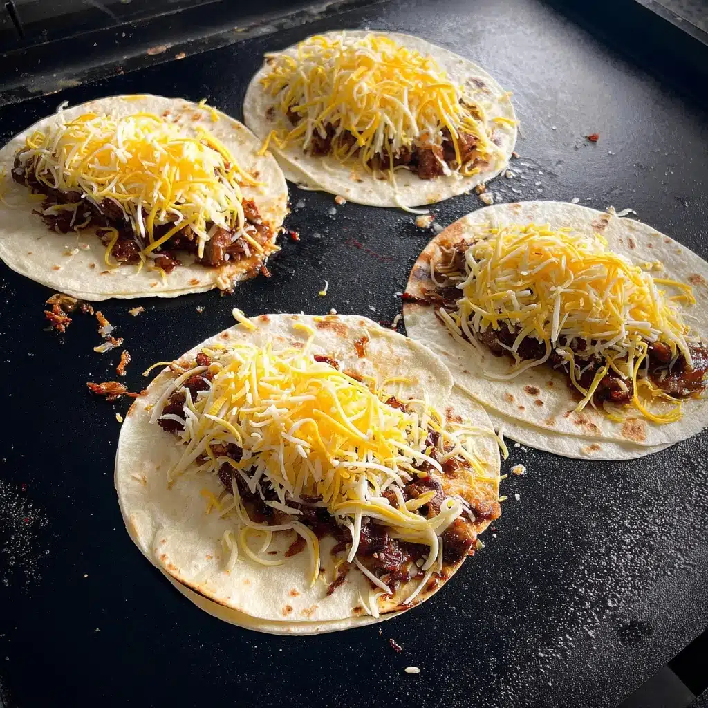 Blackstone Hot Honey BBQ Chicken Quesadillas Recipe - Recipe Image