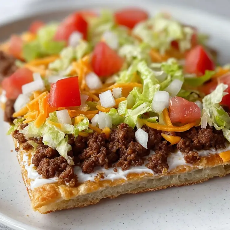 Easy Crescent Roll Taco Pizza - Alrightwithme Recipe