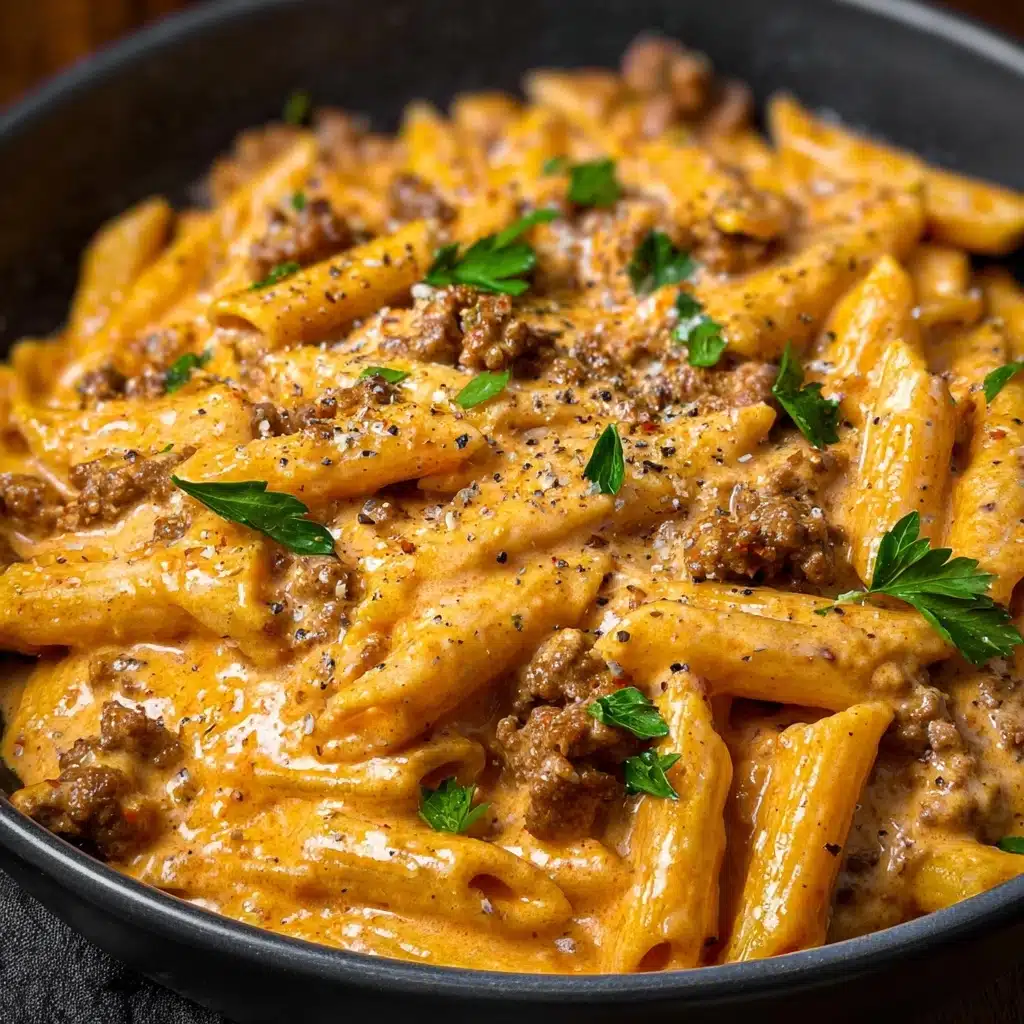 High Protein Creamy Beef Pasta Recipe - Recipe Image