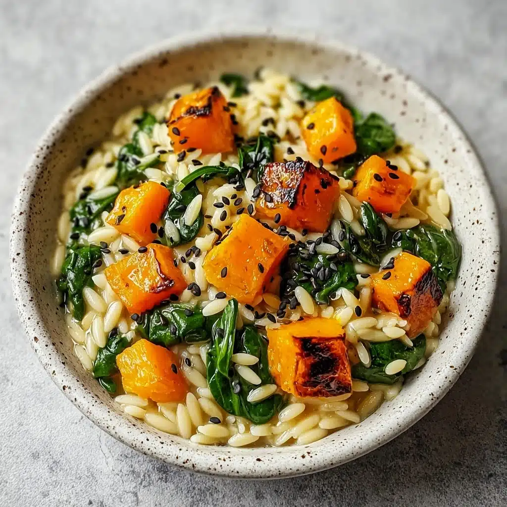 Creamy Orzo with Roasted Butternut Squash and Spinach Recipe - Recipe Image