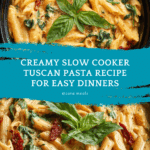 Slow Cooker Creamy Tuscan Pasta Recipe