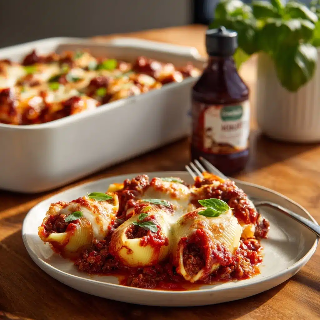 Stuffed Shells with Savory Beef Sauce Recipe - Recipe Image