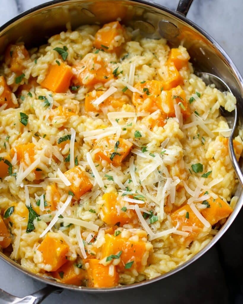 Cheesy Butternut Squash Orzo Recipe
