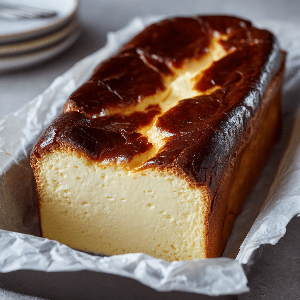 Burnt Basque Cheesecake in a Loaf Pan Recipe - Recipe Image