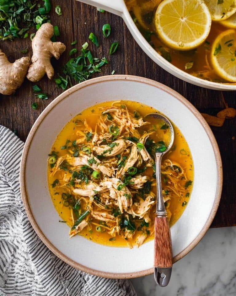 Simple Chicken Soup with Ginger and Fresh Herbs Recipe