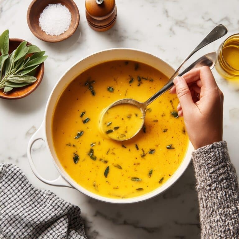 Creamy Butternut Squash Soup with Fresh Herbs and Toasted Pepitas Recipe