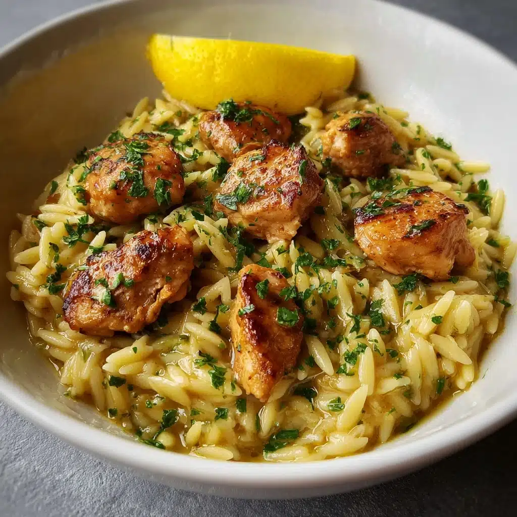 One-Pot Lemon Garlic Chicken Orzo: 20-Min Easy Meal Recipe - Recipe Image