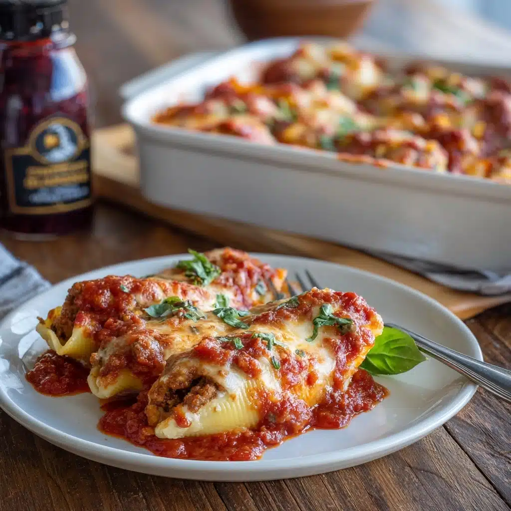 Stuffed Shells with Savory Beef Sauce Recipe - Recipe Image