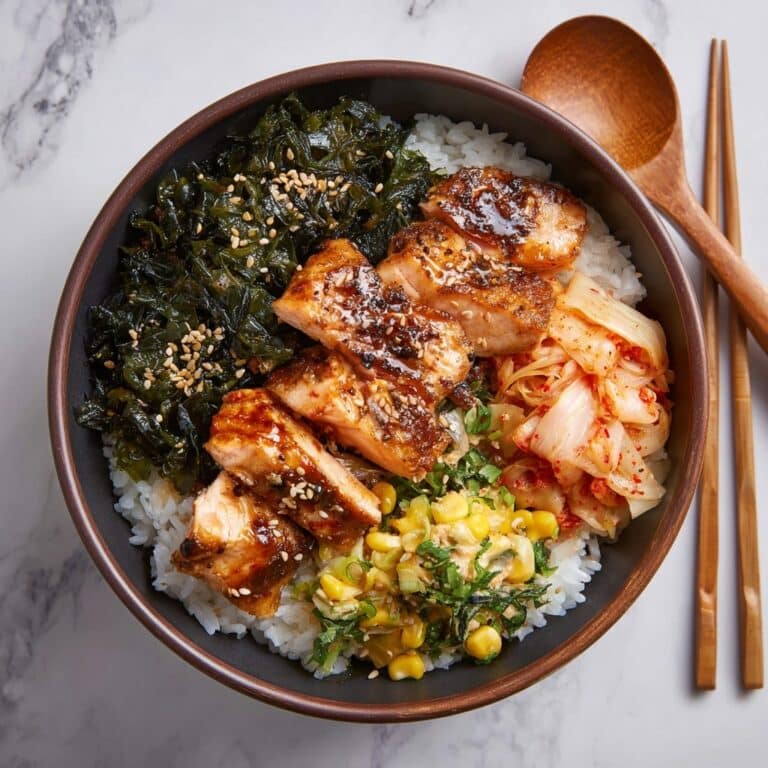Grilled Salmon Rice Bowl with Gochujang Dressing Recipe