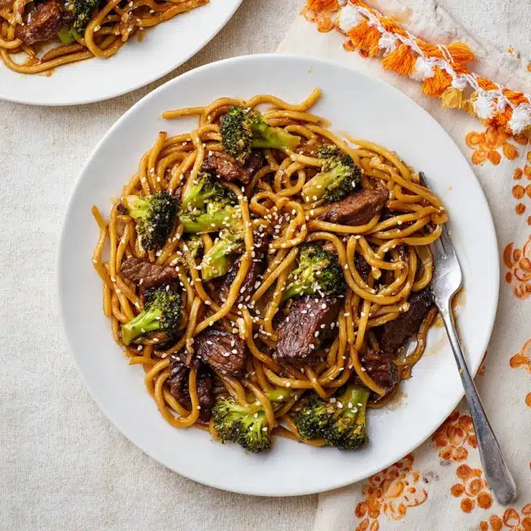 Beef and Broccoli Lo Mein Noodles Recipe