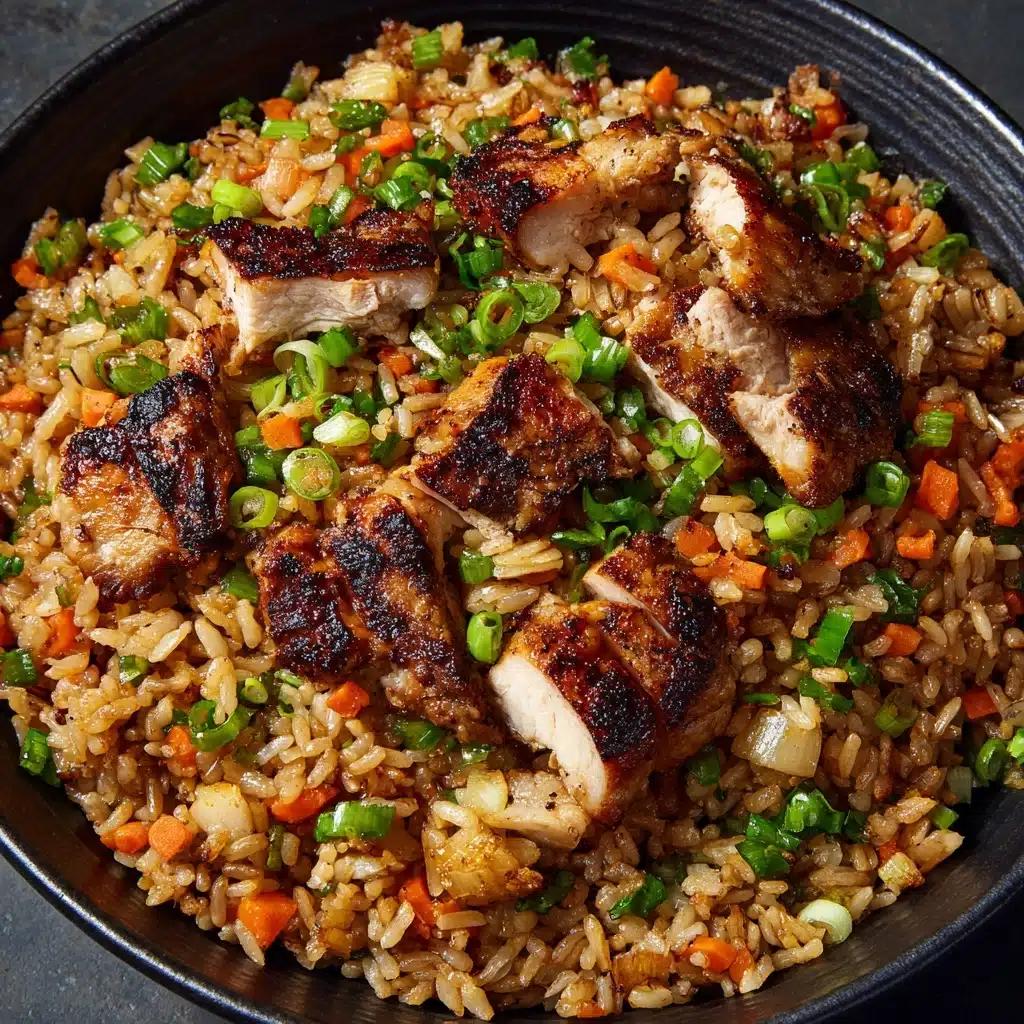 High Protein Crispy Garlic Chicken Fried Rice Recipe