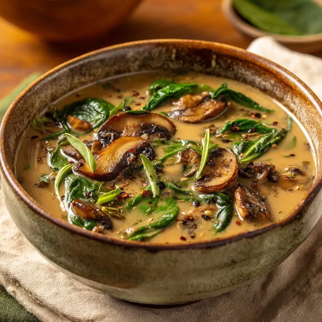 Mushroom and Spinach Soup Recipe - Recipe Image