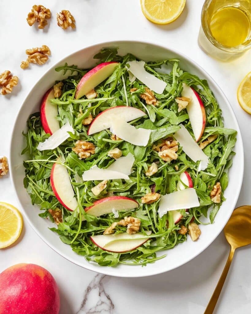 Arugula Salad with Parmesan, Walnuts, and Apple Recipe