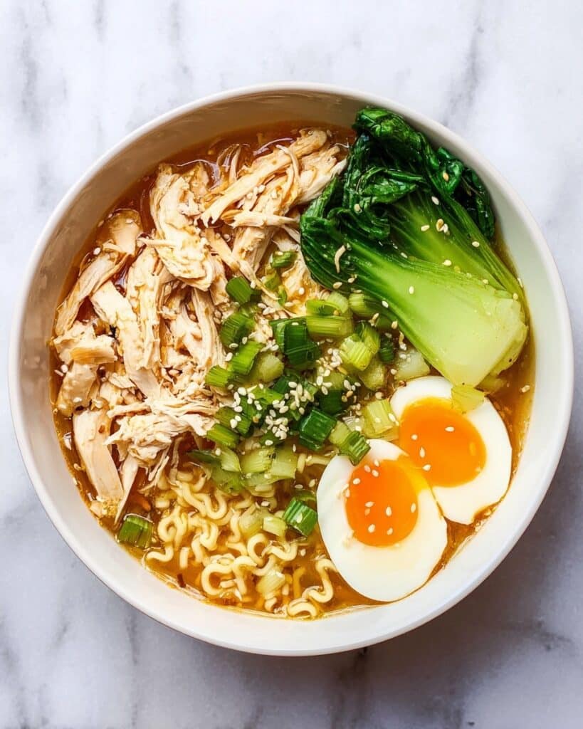 Instant Pot Ramen with Chicken, Bok Choy, and Ramen Eggs Recipe