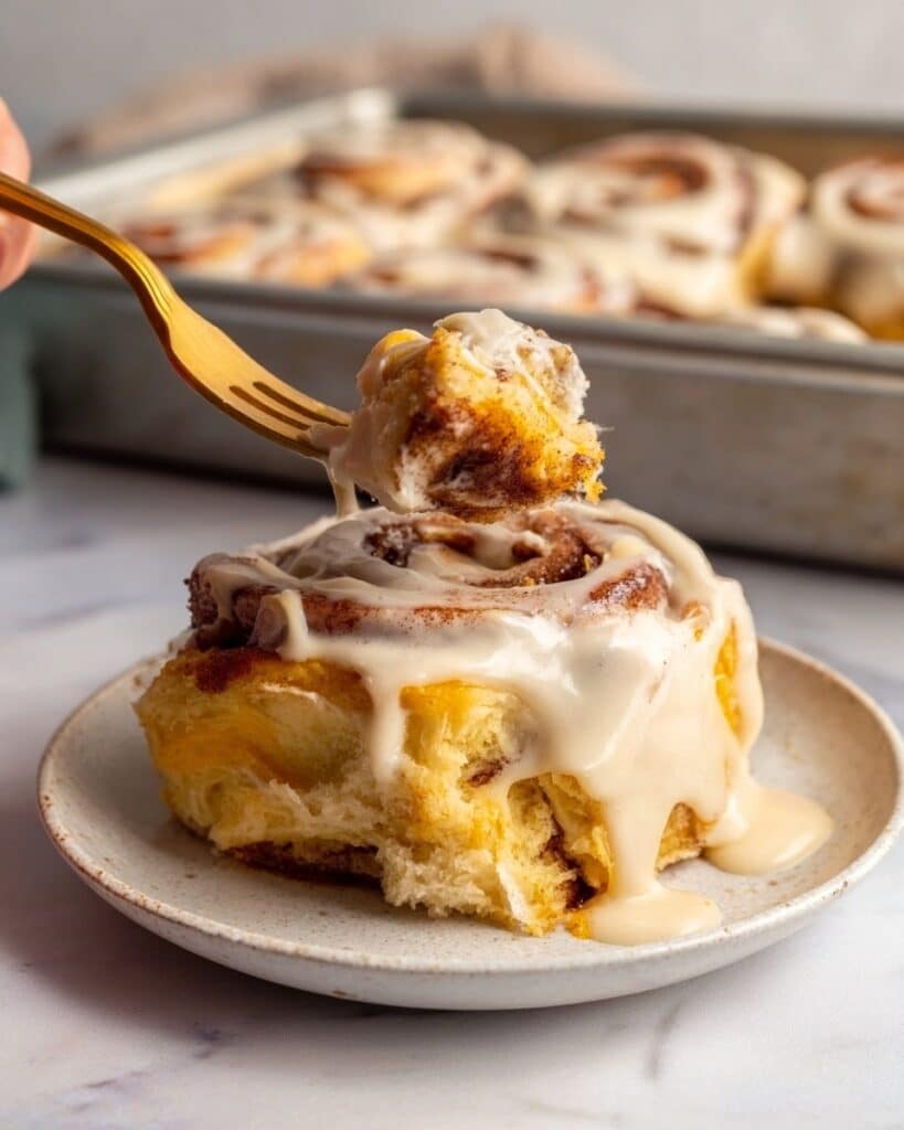 Brown Butter Pumpkin Cinnamon Rolls with Cream Cheese Icing Recipe