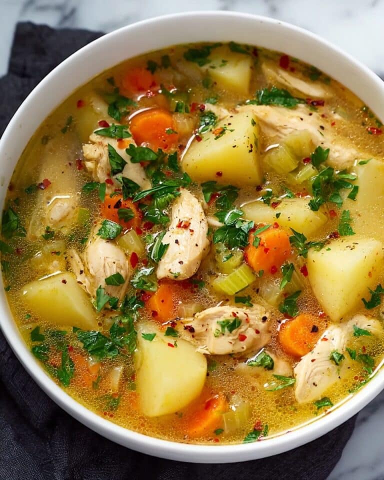 Comforting Chicken and Potato Soup with Cheddar and Fresh Herbs Recipe