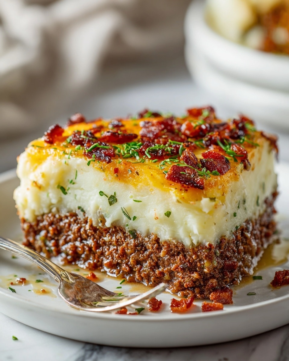 Meatloaf with Mashed Potatoes and Cheddar Cheese Recipe