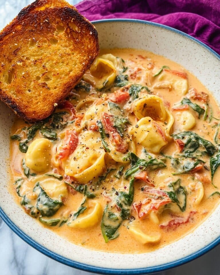 Creamy Tuscan Chicken Soup with Pasta and Spinach Recipe