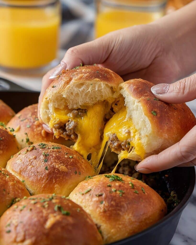 Breakfast Bombs with Cheddar, Eggs, and Sausage Recipe