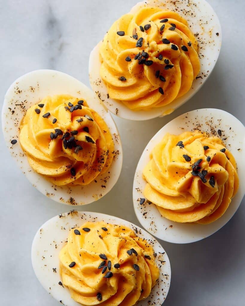 Spooky Spiderweb Deviled Eggs Recipe