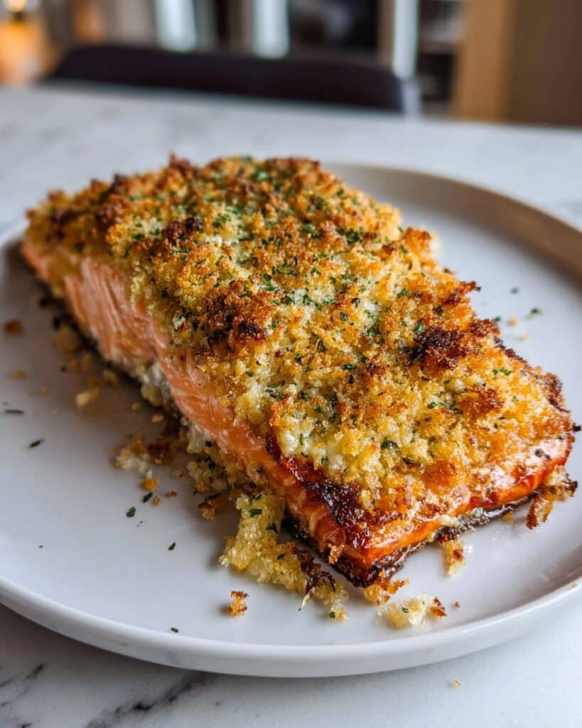 Crispy Parmesan Crusted Baked Salmon Recipe