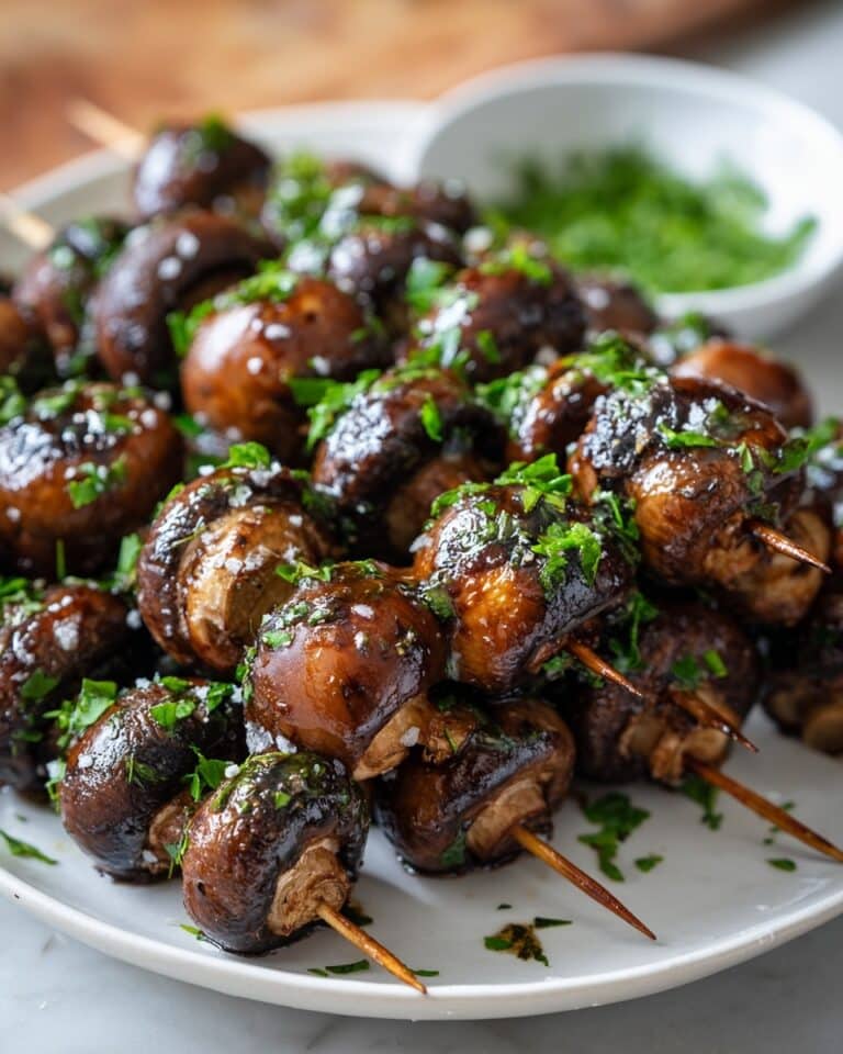Marinated Grilled Mushroom Skewers Recipe