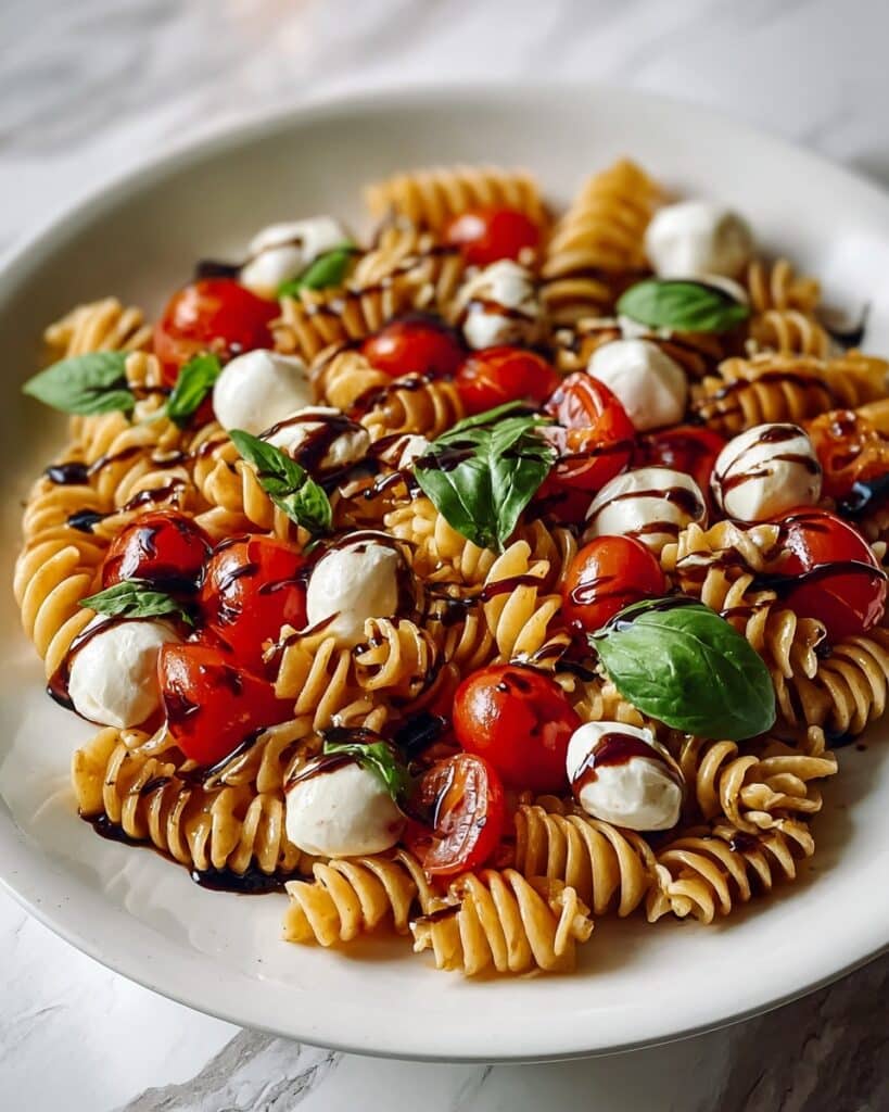Caprese Pasta Salad with Balsamic Glaze Recipe