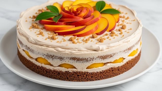 Peach Cake with Brown Sugar Frosting Recipe