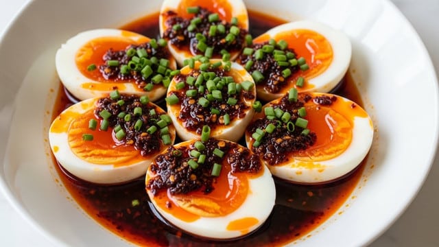 Spicy Chili Garlic Deviled Eggs with a Fiery Kick Recipe