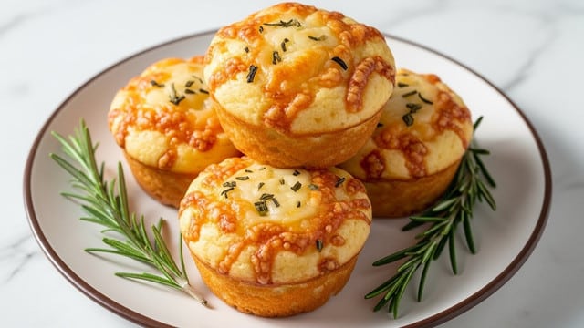 Golden Crust Garlic Rosemary Focaccia Muffins Recipe