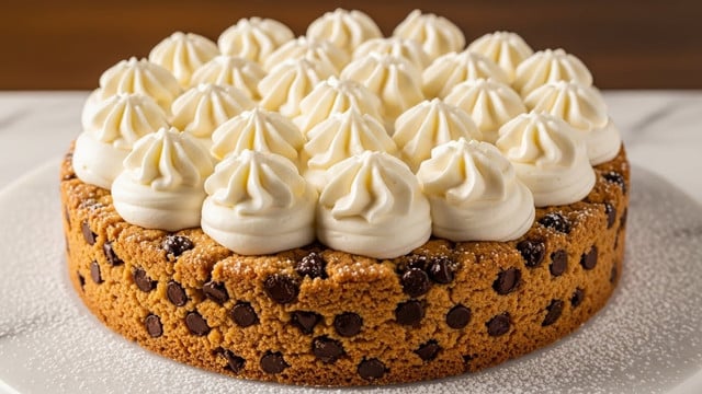 Chocolate Chip Cookie Cake with Buttercream Frosting Recipe